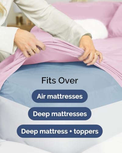CGK Linens 2 Pack Extra Deep Twin Fitted Sheets - Light Pink - Image 7