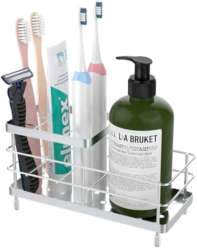 Luxspire Toothbrush Holders for Bathroom, Stainless Steel, 6 Slots, Silver by Luxspire