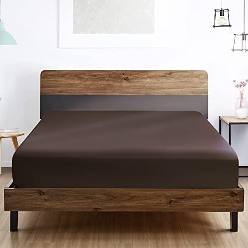 FreshCulture California King Fitted Sheet Only - Hotel Quality Fitted Sheet - Ultra Soft & Breathable - Brushed Microfiber - Deep Pocket - Cooling Fitted Sheets for Cal King Size Bed (Brown) - Image 6