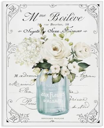 Vintage Parisian Floral Bouquet, 24 x 30 Inch Canvas Wall Art by StupellIndustries