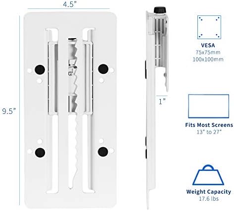 VIVO Height Adjustable VESA Adapter for Single 13 to 27 inch Monitor, Accessory Bracket Kit for Individual Screen, White, STAND-VAD3W - Image 2