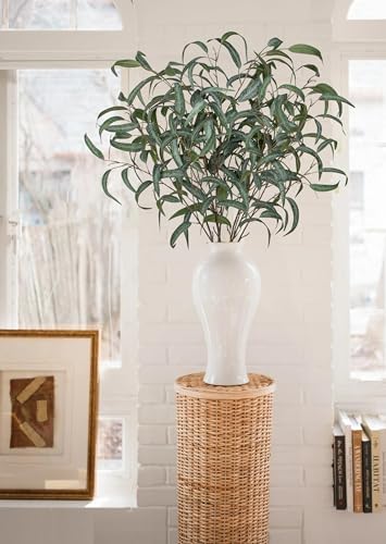 Faux Eucalyptus Stems - 34' Long Fake Salix Leaves 6 Pcs Artificial Greenery Stems for DIY Bouquet Arrangements, Centerpieces, Shower Decorations - Image 4