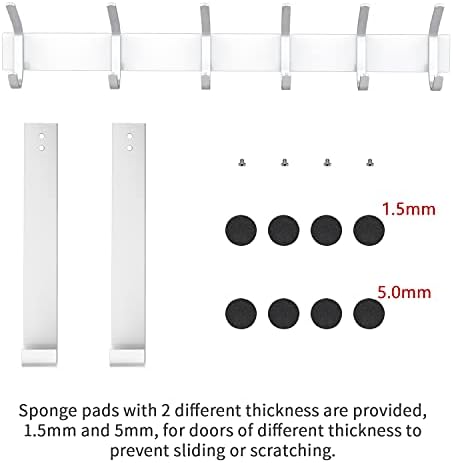 YUMORE Over the Door Hooks, Heavy Duty Door Hanger, White - Image 6