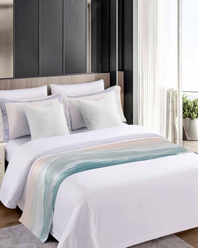 DecorLovee Summer Beach Bed Runners for Cal King Size Bed, Ocean Coastal Bed Throws for Foot of Bed, Sea Nautical Bed Runner - Image 4