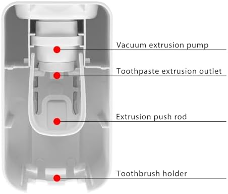 2 Slot Toothbrush Holder and Toothpaste Dispenser Wall Mounted, Automatic Toothpaste Squeezer, 2 in 1 Tooth Brush Toothpaste Organizer for Shower (White 2pack) - Image 3