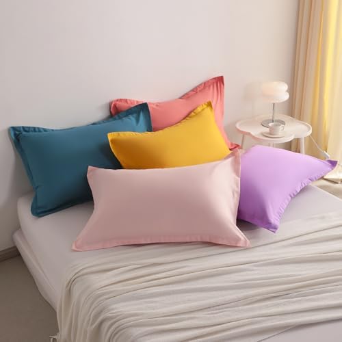 FLXXIE Microfiber Standard Pillow Shams Set of 2, Blush Pink - Image 5