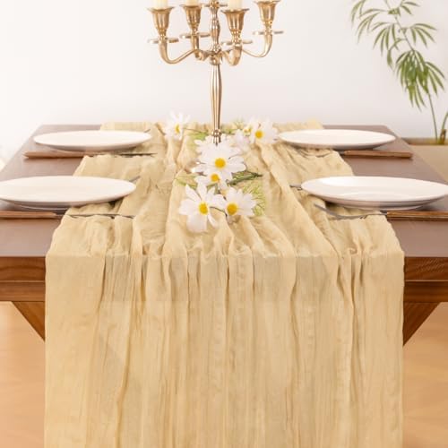 Cheesecloth Table Runner Fall Boho Wedding Birthday Party Home Decor - Image 6
