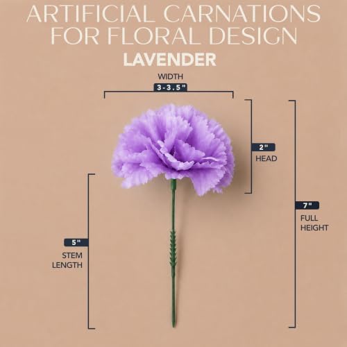 Royal Imports Carnation Artificial Flowers for Weddings – Lavender 100pk - Image 2