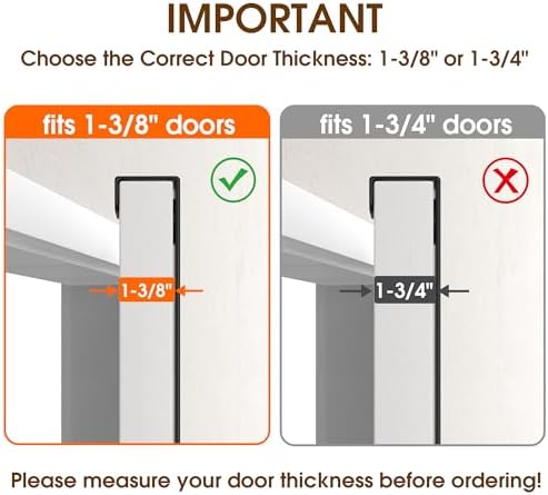 KitchLife Long Over The Door Hooks Hanger with 15.75 inches Extended Arms, Fits 1 3/8" Doors, F40U, 6 Double-Hanger Design Thickened Heavy Duty Bathroom Towel Rack Organization, Matte Black, 1 Pack - Image 3