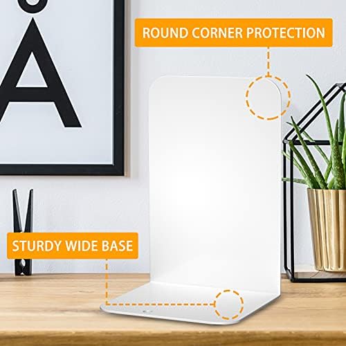 VFINE White Metal Bookends: 2 Pairs for Heavy Books and Shelves - Image 3