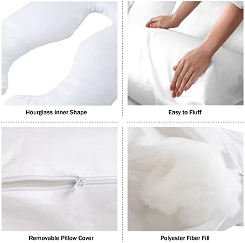 Lavish Home Pregnancy Pillow, Body Cushions for Adults, White, 60” x 38” - Image 4