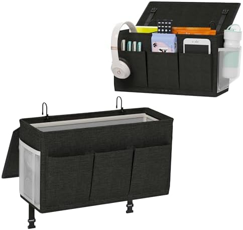 Bedside Caddy Storage Organizer for Bed Rails, Bed Caddy with 6 Pockets by Edudif