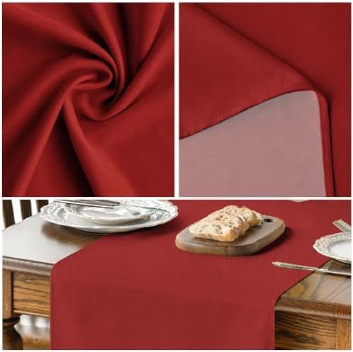 Artoid Mode Red Table Runner, Seasonal Christmas Washable Kitchen Dining Table Decoration for Home Party Decor 13x36 Inch - Image 4