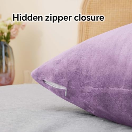 BEDELITE Flannel Pillowcases Standard Set of 2, Lavender, 20x26 Inches - Image 6