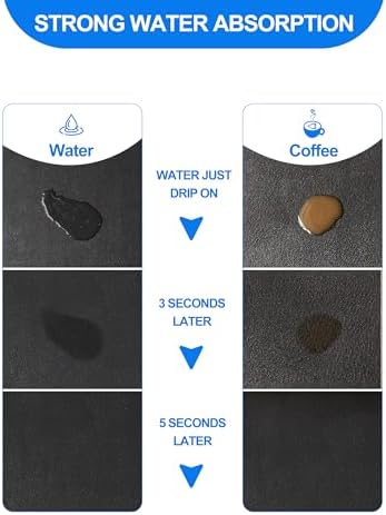 Dish Drying Mat for Kitchen Counter, 17x31.5 Pad with Rubber Backed (Black) - Image 2