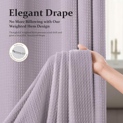Dynamene Stall Waffle Shower Curtain 256 GSM Heavy Fabric 60x72 Lavender - Image 6