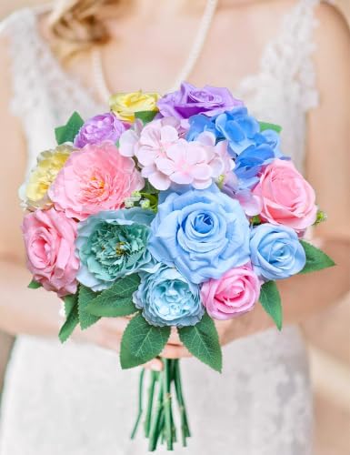 Pastel Rainbow Silk Artificial Flowers Bulk Boxed Set - Image 2