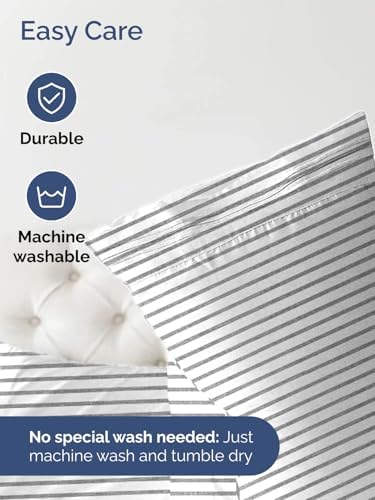 CGK Extra Deep Split King Single Fitted Sheet Only - Grey Stripes - Image 5