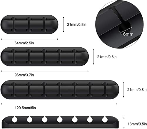 SOULWIT 3 Pcs Silicone USB Cable Holder Clips, Self Adhesive - Black - Image 4