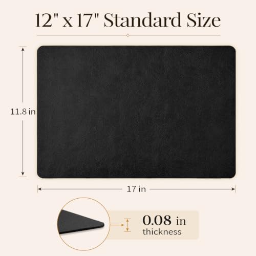 Homaxy Vinyl Heat Resistant Placemats Set of 6, Black - Image 5