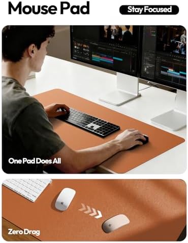 YSAGi Desk Protector&Blotter, Non-Slip Waterproof Leather Mouse Pad - Image 4