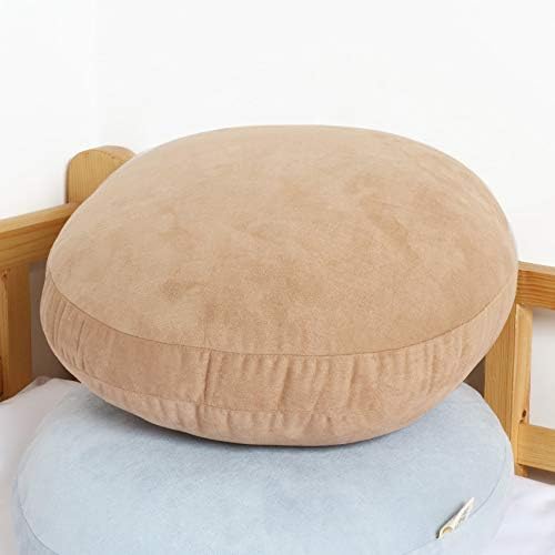 Round Throw Pillow for Kids 18x18 100% Down-Like Polyester Super Soft Filling Decor Cushion Ultra Fluffy Feather-Like Touch Floor Pillow for Couch Bed Sofa Car, Khaki, 1 Piece, 18 Inches - Image 2