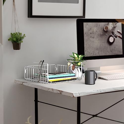 Simple Houseware 2-Pack Under Shelf Wire Metal Basket Shelf, White - Image 6