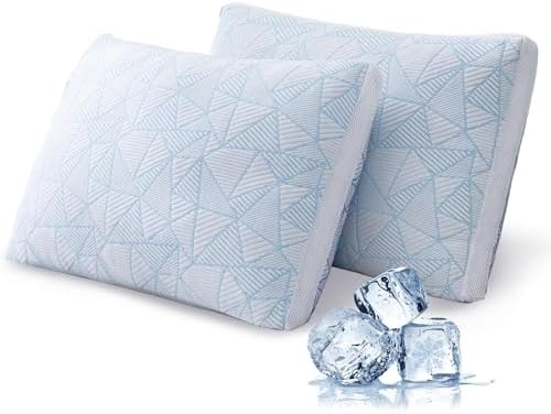 Cotelovo Shredded Memory Foam Cooling Soft Bamboo Viscose Pillows Adjustable Hypoallergenic Hotel Quality Pillows for Stomach, Back or Side Sleeper, Oeko-TEX Certified King Set of 2 by Unknown