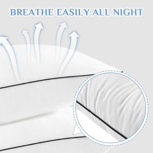 JOLLYVOGUE King Size Bed Pillow 1-Pack, Single Pillow for Sleeping, Breathable and Supportive with Down Alternative Fill, Hotel Collection Pillow for Side, Back, and Stomach Sleepers - Image 5