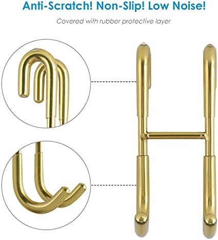 Simtive Shower Door Hooks (2-Pack), Towel Hooks for Bathroom Frameless Glass Door, Gold - Image 2