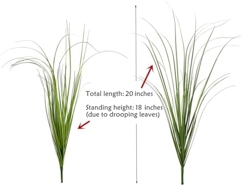 Artificial Shrubs Bushes Fake Plastic Tall Wheat Grass 16 Bundles, Faux Greenery Plants for Indoor Outdoor Décor Home Garden Verandah Kitchen Office Wedding Christmas DIY Decoration Green Leaves 16p - Image 5