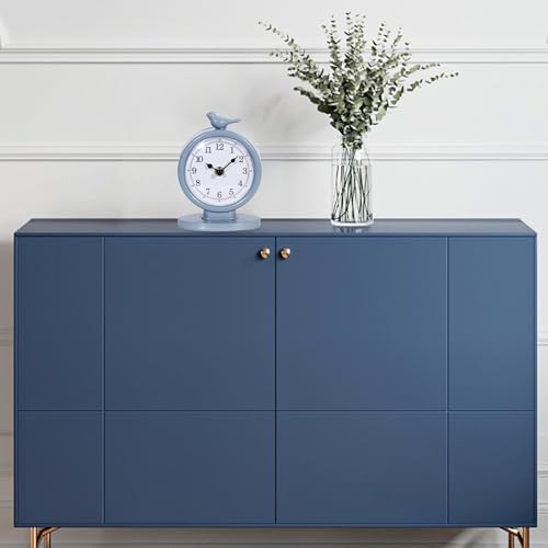 Classic Vintage Analog Mantel Desk Clock, Bright Blue - Image 6