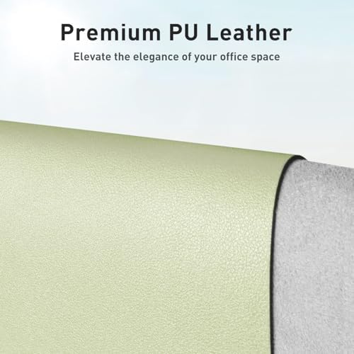 Aothia Leather Desk Pad Protector, Large Mouse Pad, Office Desk Mat, Non-Slip PU Leather Desk Blotter, Laptop Desk Pad, Waterproof Desk Writing Pad for Office and Home (Grass Green, 23.6" x 13.7") - Image 2