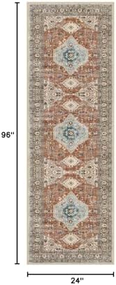 Lahome Oriental Hallway Runner Rug, 2.5x8 Washable Kitchen Runner Non Slip - Image 2