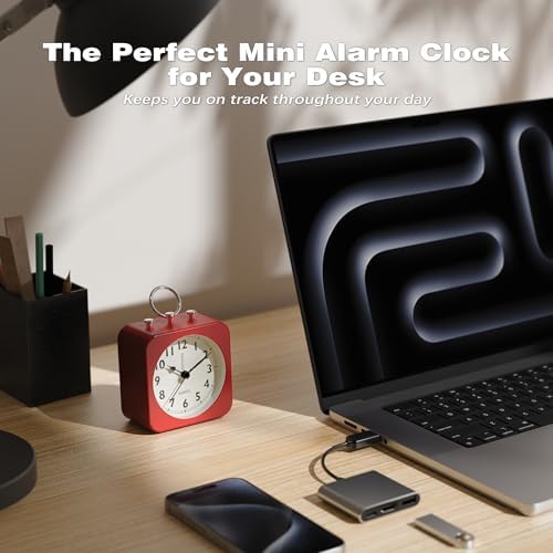 AYRELY® Small Metal Alarm Clock, Desk and Table Clock for Travel - Image 3