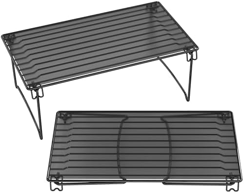 Deco Brothers Stackable Cabinet Shelf Organizer, 2 Pack, Black - Image 4