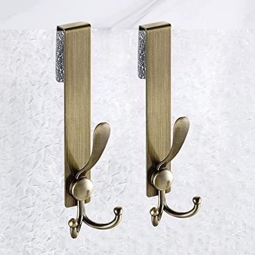 Flybath Shower Glass Door Hooks 2 Pack 304 Stainless Steel Antique Extended Robe Towel Hook Rack Over Glass Door Hooks Frameless Drilling-Free Hanger for Bathroom, Brushed Bronze - Image 3