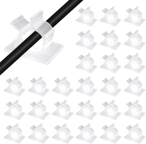 Viaky 30Pcs Adhesive Cable Clips Translucent Wire Organize Cables Holder by Oneclickforallyourneeds%EF%BC%81
