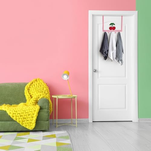 Reallnaive Cherry Bathroom Decor Over The Door Hooks Pink Cute Door Hanger - Image 5