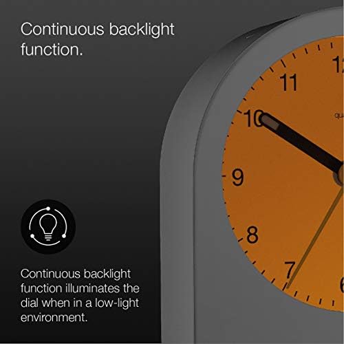 Braun Classic Analogue Alarm Clock with Snooze and Continuous Backlight, Quiet Quartz Movement, Crescendo Beep Alarm in White, Model BC22W. - Image 4