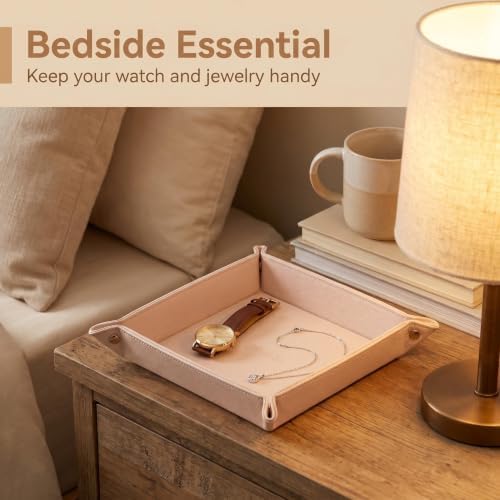 Faux Leather Vanity Tray,Jewelry Holder,Light Pink - Image 3