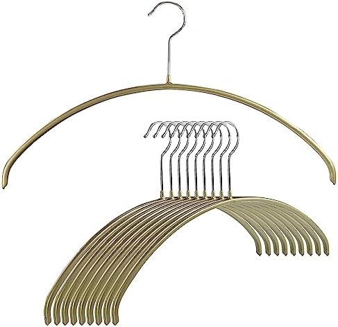 Mawa by Reston Lloyd Euro Series Non-Slip Space Saving Steel Clothes Hanger for Shirts, Dresses, Sweaters, Style 40/P, Gold by Mawa