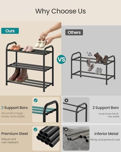 SONGMICS Expandable Shoe Rack, 4-Tier Shoe Organizer, Holds 8-16 Pairs - Image 4