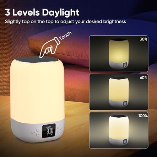 Nightlight Bluetooth Speaker Alarm Clock, Sound Machine with White Noise - Image 6