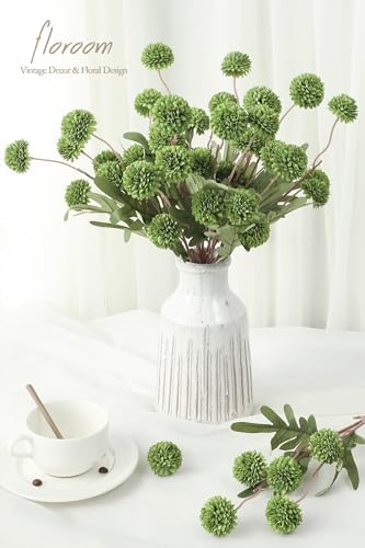 Floroom 5pcs Olive Green Faux Silk Mums Artificial Flowers, Bulk Fake Small Mini Chrysanthemums with Stems for DIY Wedding Centerpieces Floral Arrangements Vase Fillers Home Decorations - Image 2