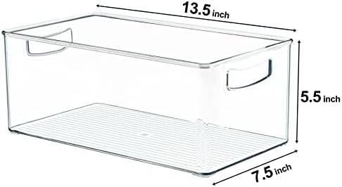 Hudgan 2 Pack Straight Sides Stackable Pantry Organizer Bins for Home Edit - 13.5''L x 7.5''W x 5.5''H - Image 4