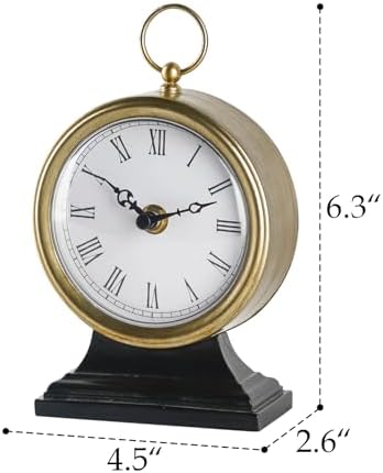 NIKKY HOME Gold Table Clocks, Table Clocks with Silent Non-Ticking Battery Operated for Living Room Bedroom - Image 5