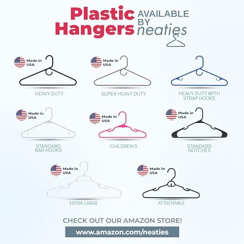 Heavy Duty Clothes Hangers 30 Pack – Made in the USA – 8lb Capacity Plastic Hangers for Adult Clothing – Durable for Pants, Coats, Jackets, or Jeans – Black - Image 7