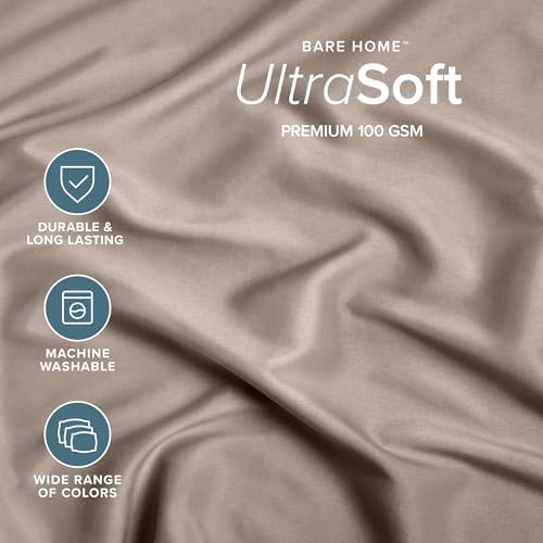 Bare Home King Fitted Sheet - 1800 Ultra-Soft (King, Khaki) - Image 2