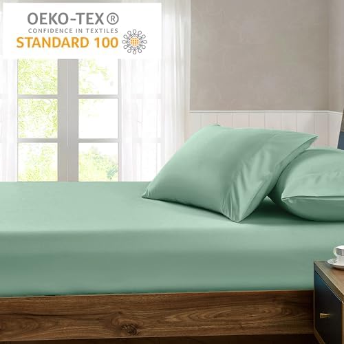 FreshCulture Queen Fitted Sheet - Hotel Quality, Ultra Soft & Breathable Brushed Microfiber, Deep Pocket, Cooling Fitted Sheets for Queen Size Bed (Pastel Turk) - Image 6